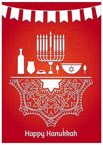 Happy Hanukkah Red Background