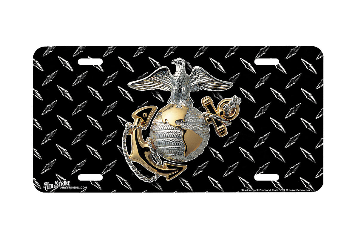 "Marine Black Diamond" - Decorative License Plate