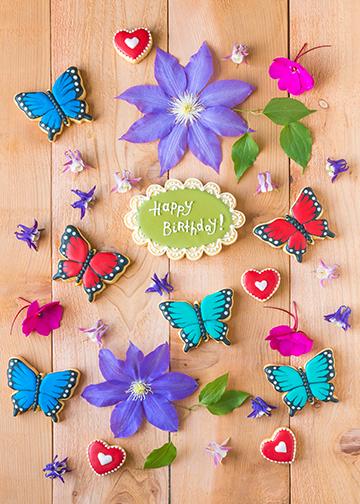 Butterflies and Flowers Birthday