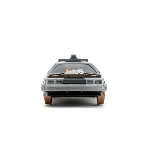 Back to the Future Part III die-cast 1:32 scale "Hollywood Rides" DeLorean Time Machine (railroad)