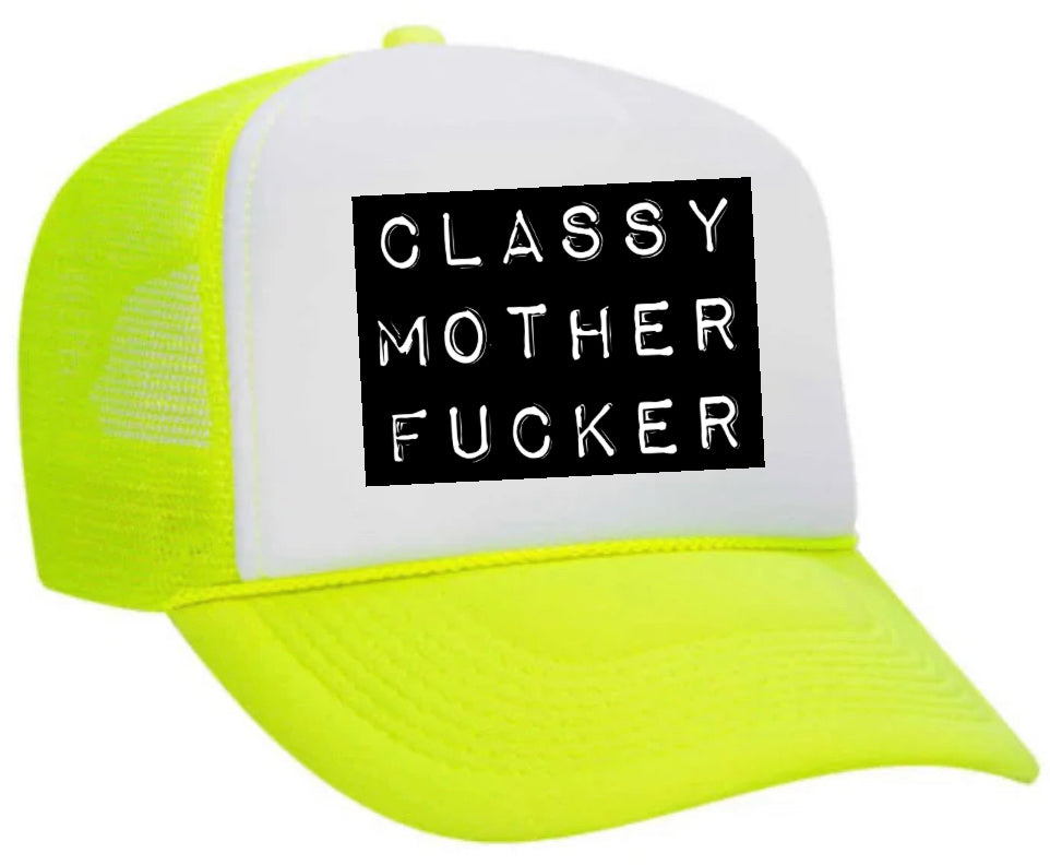 Classy Mother Fucker Block Trucker Hat