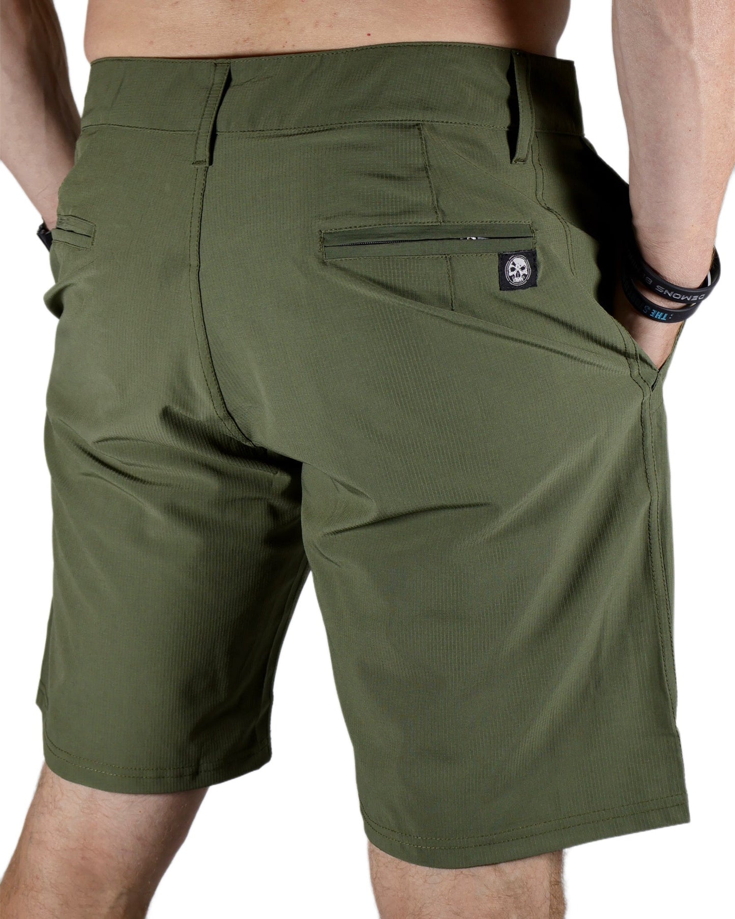 NEW! Military Green Stretch Hybrid Shorts