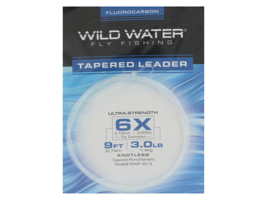 6X Fluorocarbon Leader, 9' | 3 Pack | Wild Water Fly Fishing