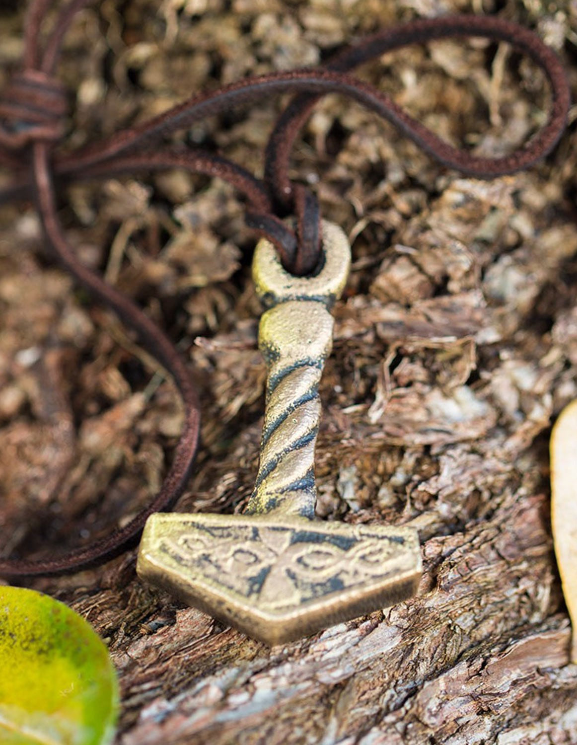 Brass Pendant - Mjolnir