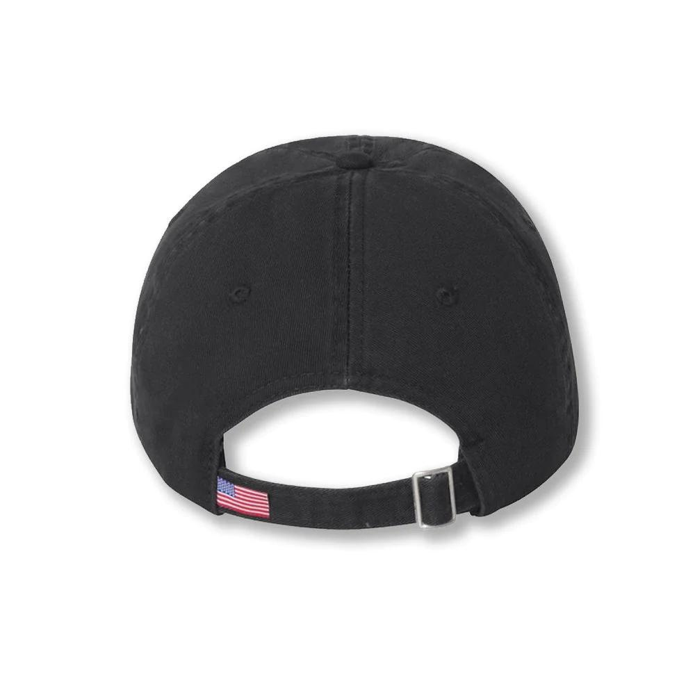 0313 Blackout Unstructured Hat with embroidery- Black Hat w/ Black