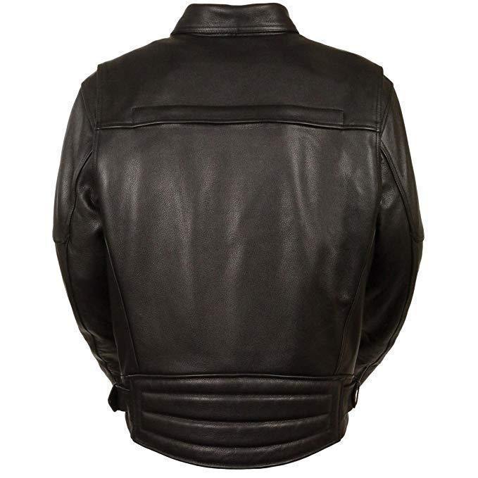 Milwaukee Leather MLM1570 Men’s Black Premium Naked Cowhide Leather Utility Pocket Motorcycle Jacket