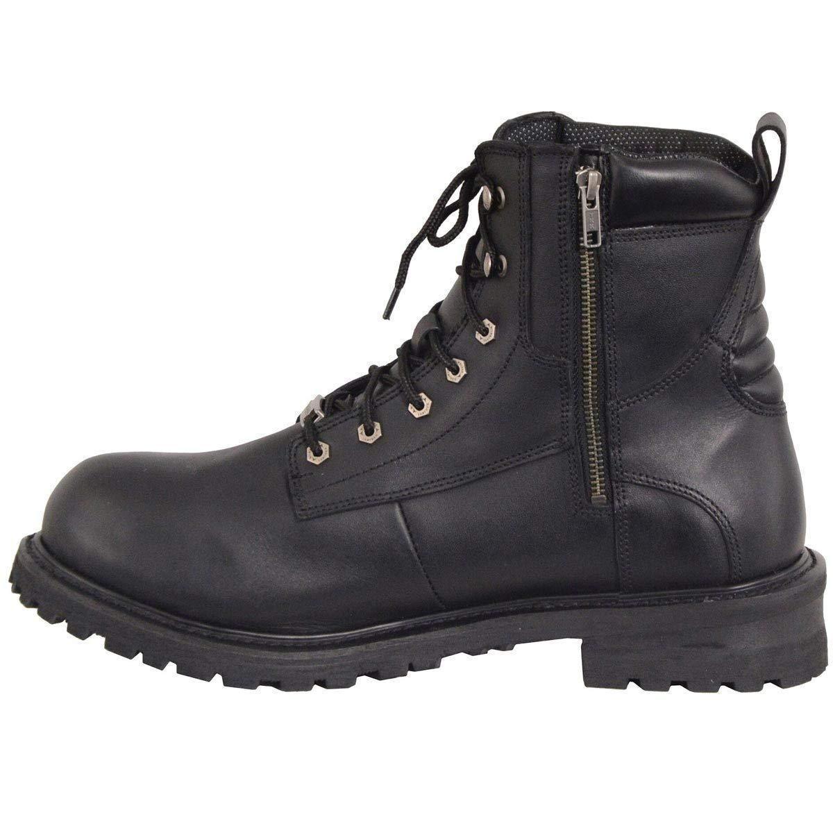 Milwaukee Leather MBM9096WP Men's Black Leather 'Wide Width' 6-Inch Lace-Up Logger Waterproof Boots