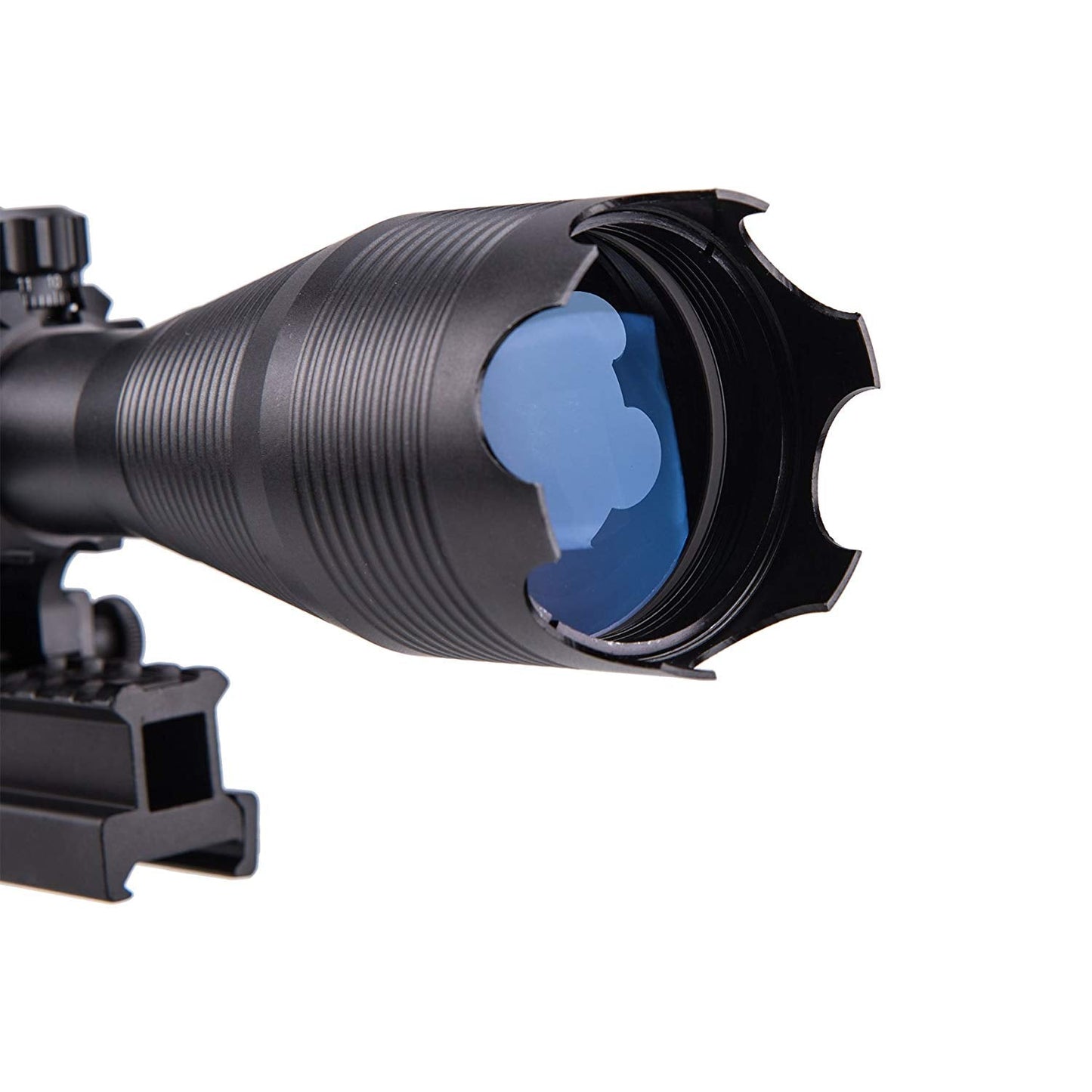 4-in-1 Rifle Scope Combo, 4-16*50mm Rangefinder Scope, Green Laser, Red & Green Dot Sight, 14 Slot Riser