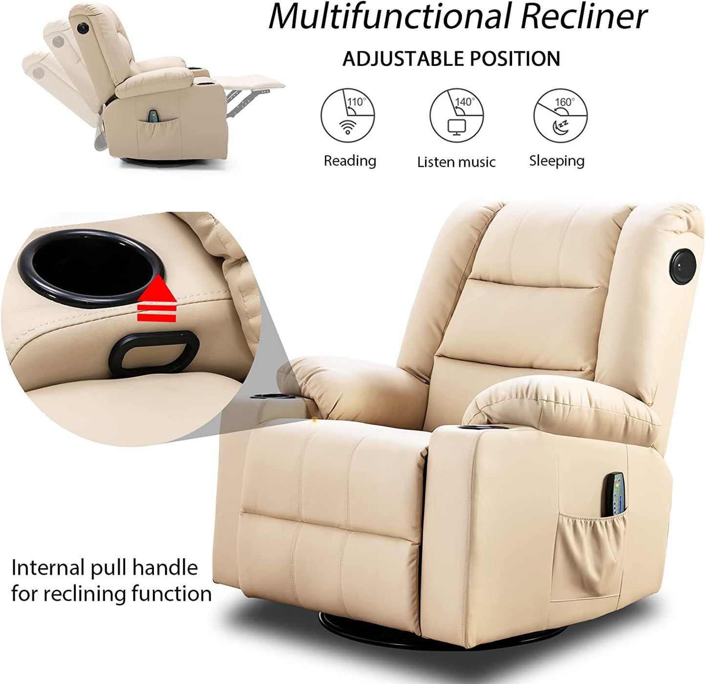 Massage Recliner Chair with Speaker H7237MP