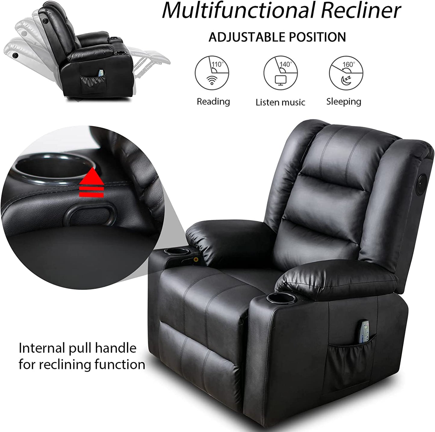 Massage Recliner Chair with Speaker H7237MP