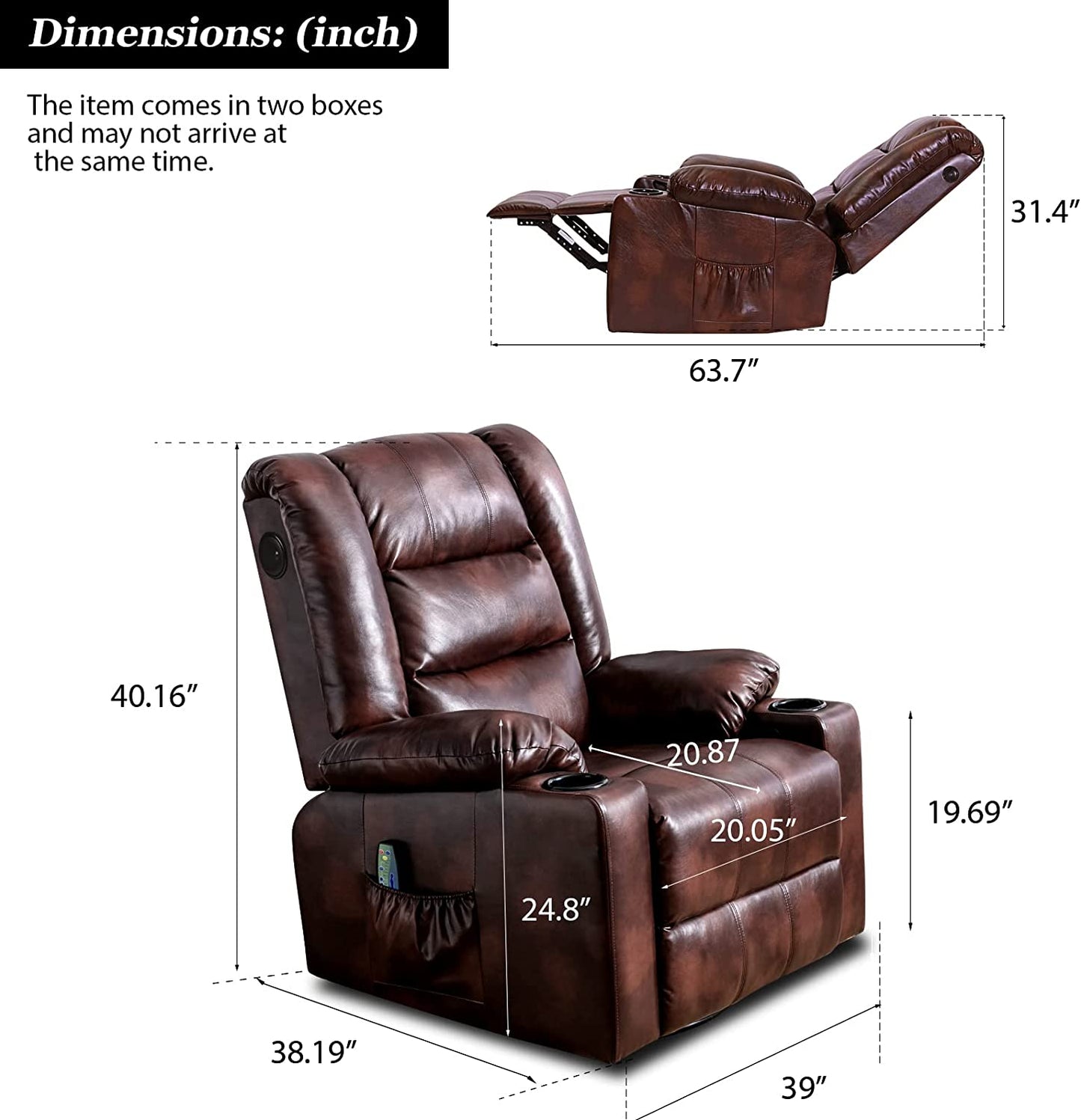 Massage Recliner Chair with Speaker H7237MP