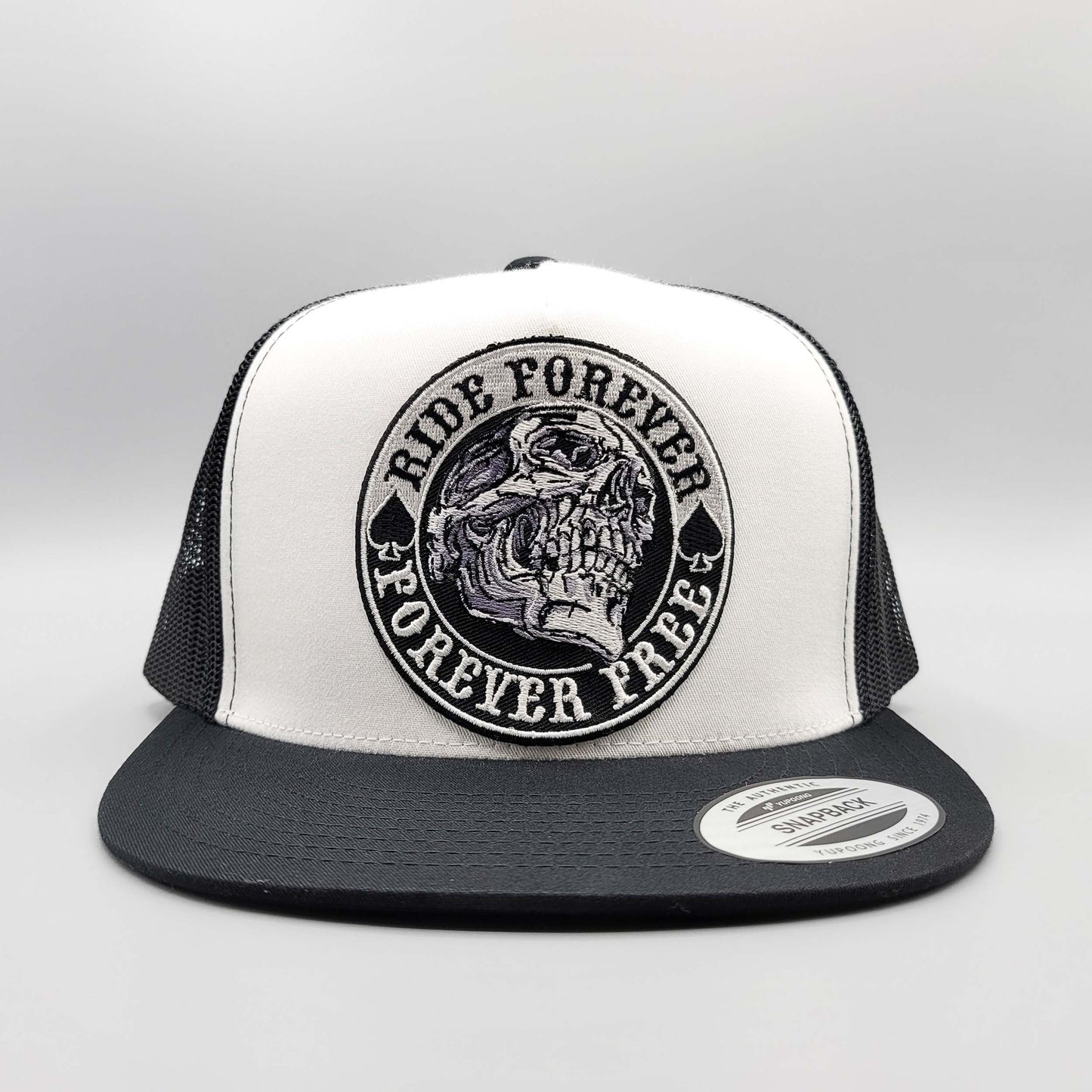 Ride Forever, Forever Free Motorcycle Trucker Hat