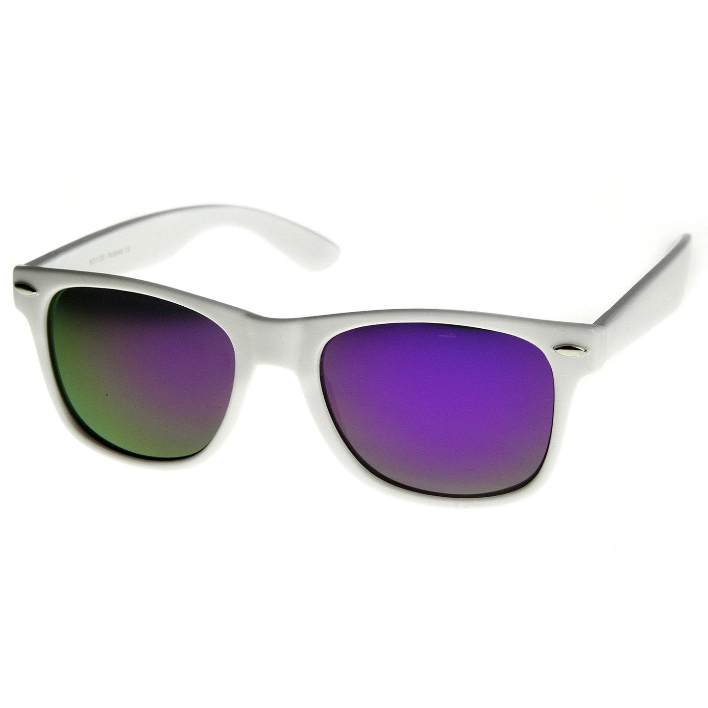 Retro Horned Rime Sunglasses With Flash Mirror Lenses 8075