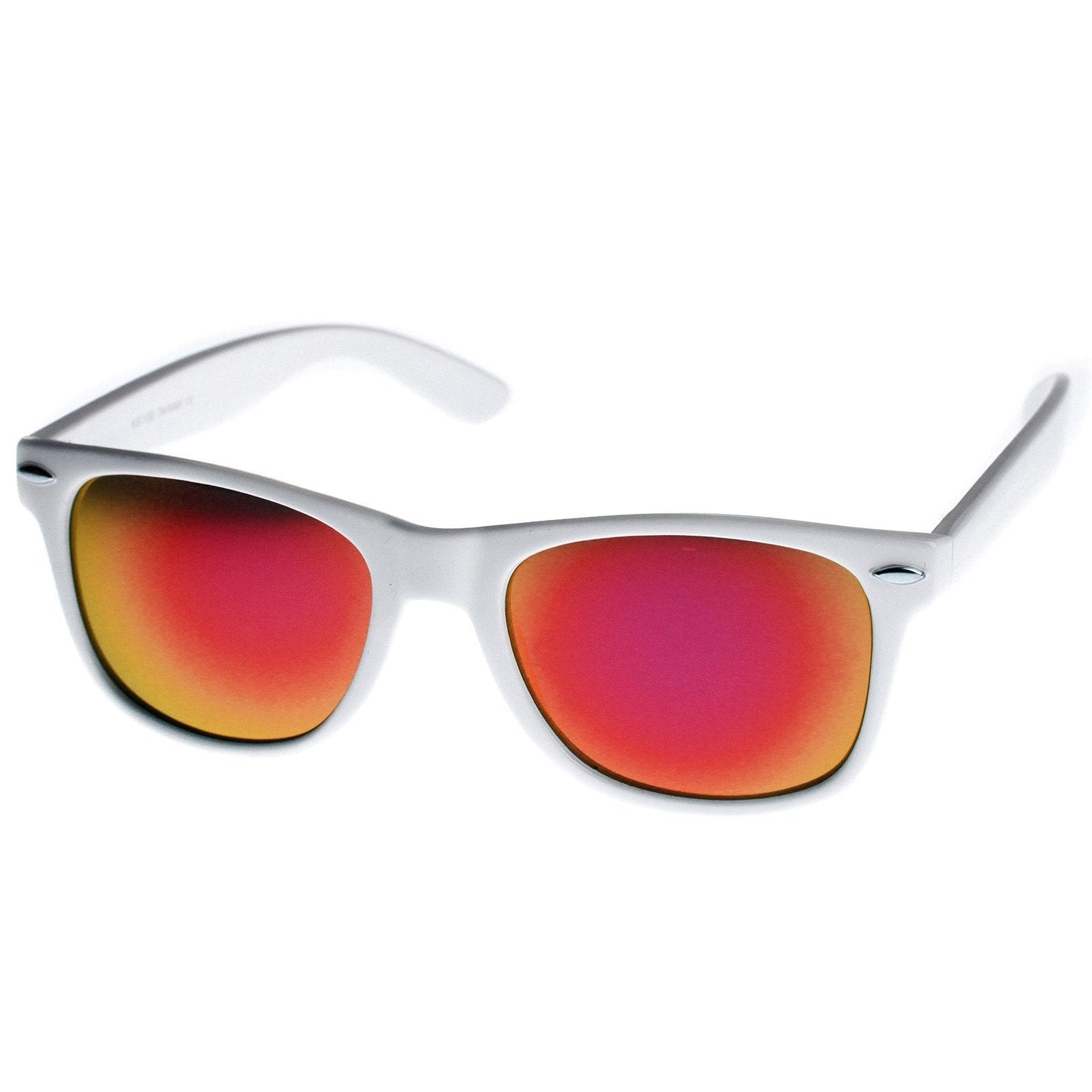 Retro Horned Rime Sunglasses With Flash Mirror Lenses 8075