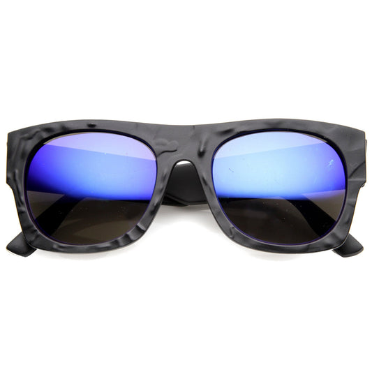 Unique Textured Square Flat Top Sunglasses 9866