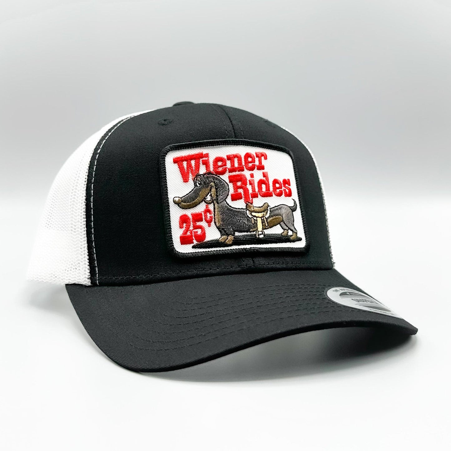 Wiener Rides 25 Cents Curved Snapback Trucker Hat