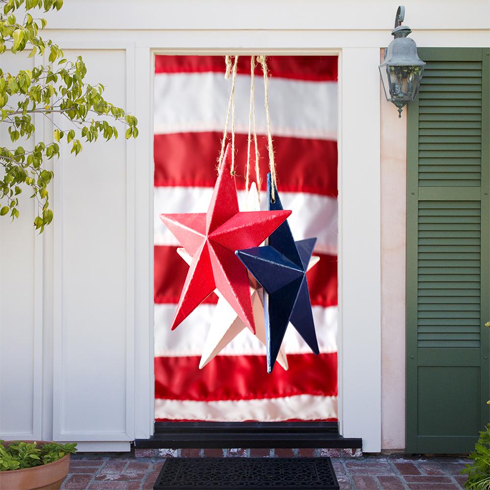 Hanging Stars on American Flag