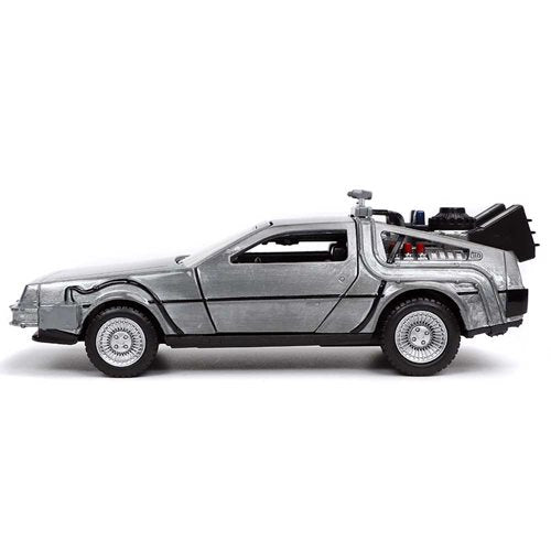 Back to the Future die-cast 1:32 scale "Hollywood Rides" DeLorean Time Machine