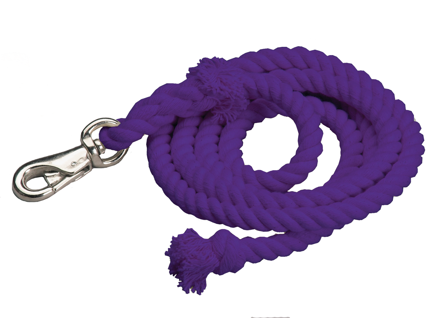 Cotton Lead Ropes - 10' with Bullsnap, Various Colors