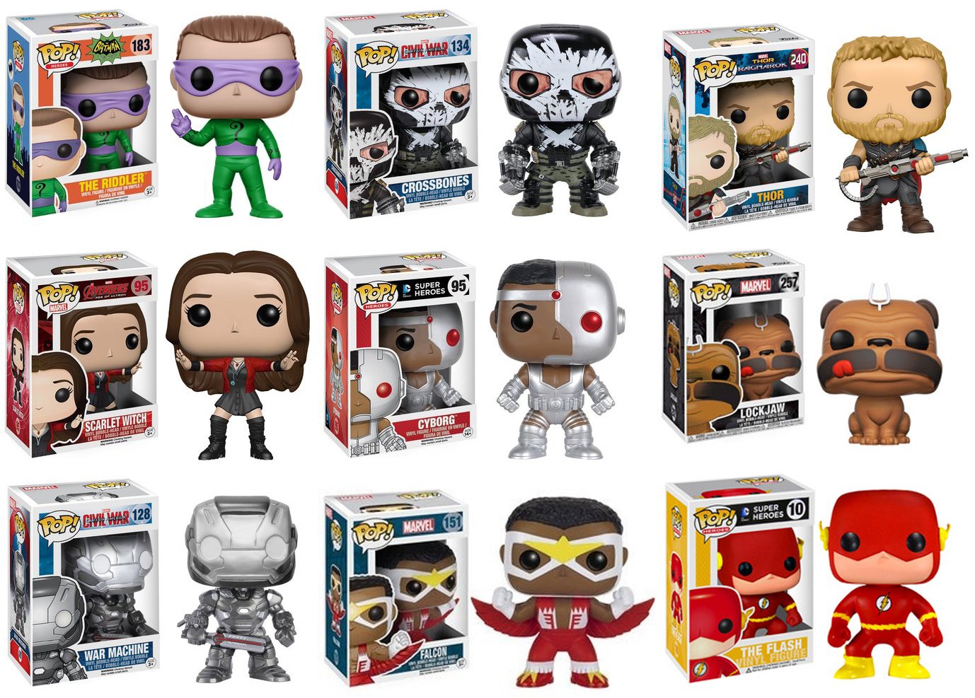 Funko POP! DC and Marvel Superhero Mystery Pack - 6 Random Funko POPs! All Comic Book Characters! No Duplication!