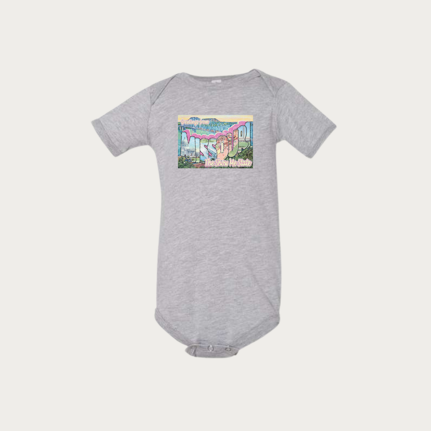 Show Me State Postcard Onesie