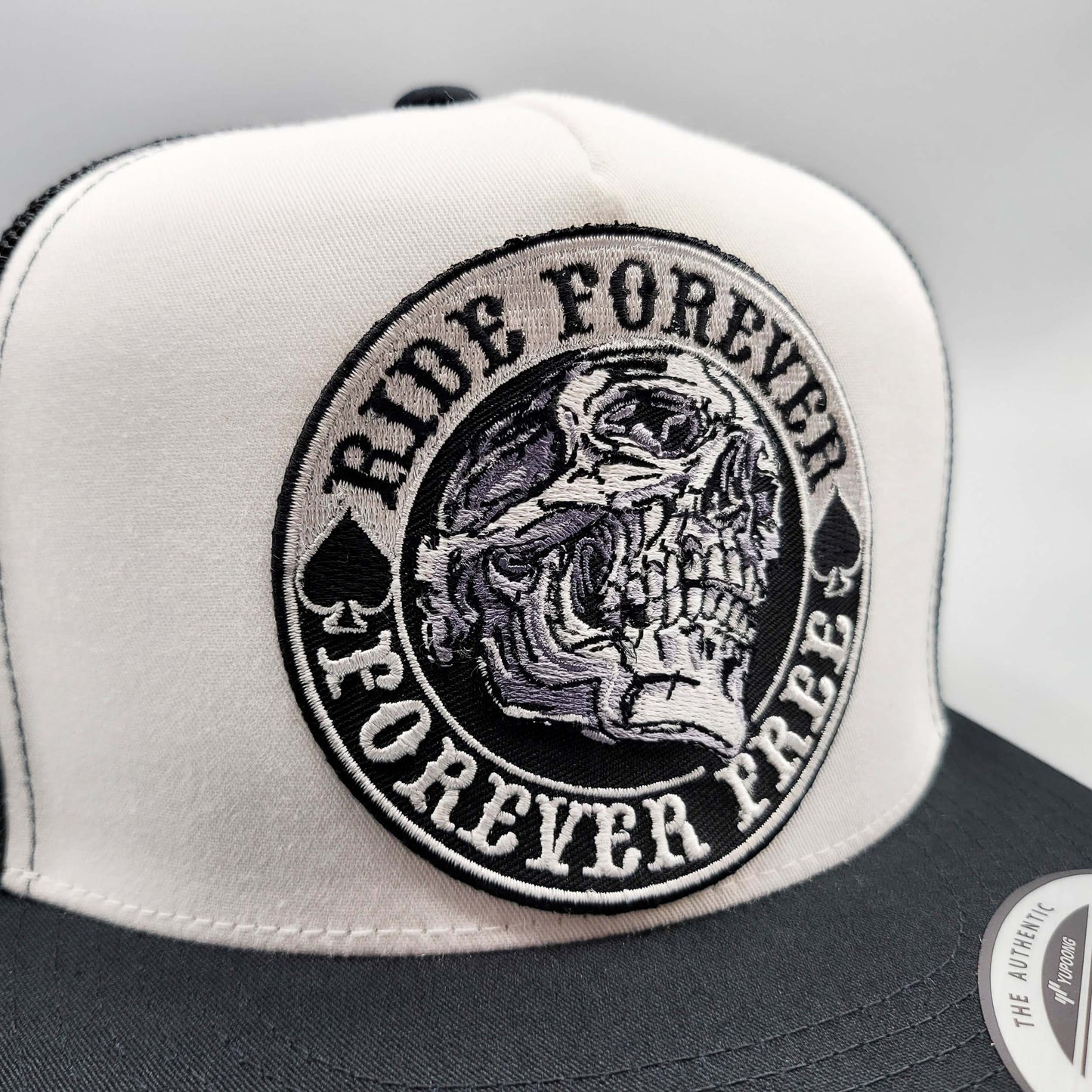 Ride Forever, Forever Free Motorcycle Trucker Hat