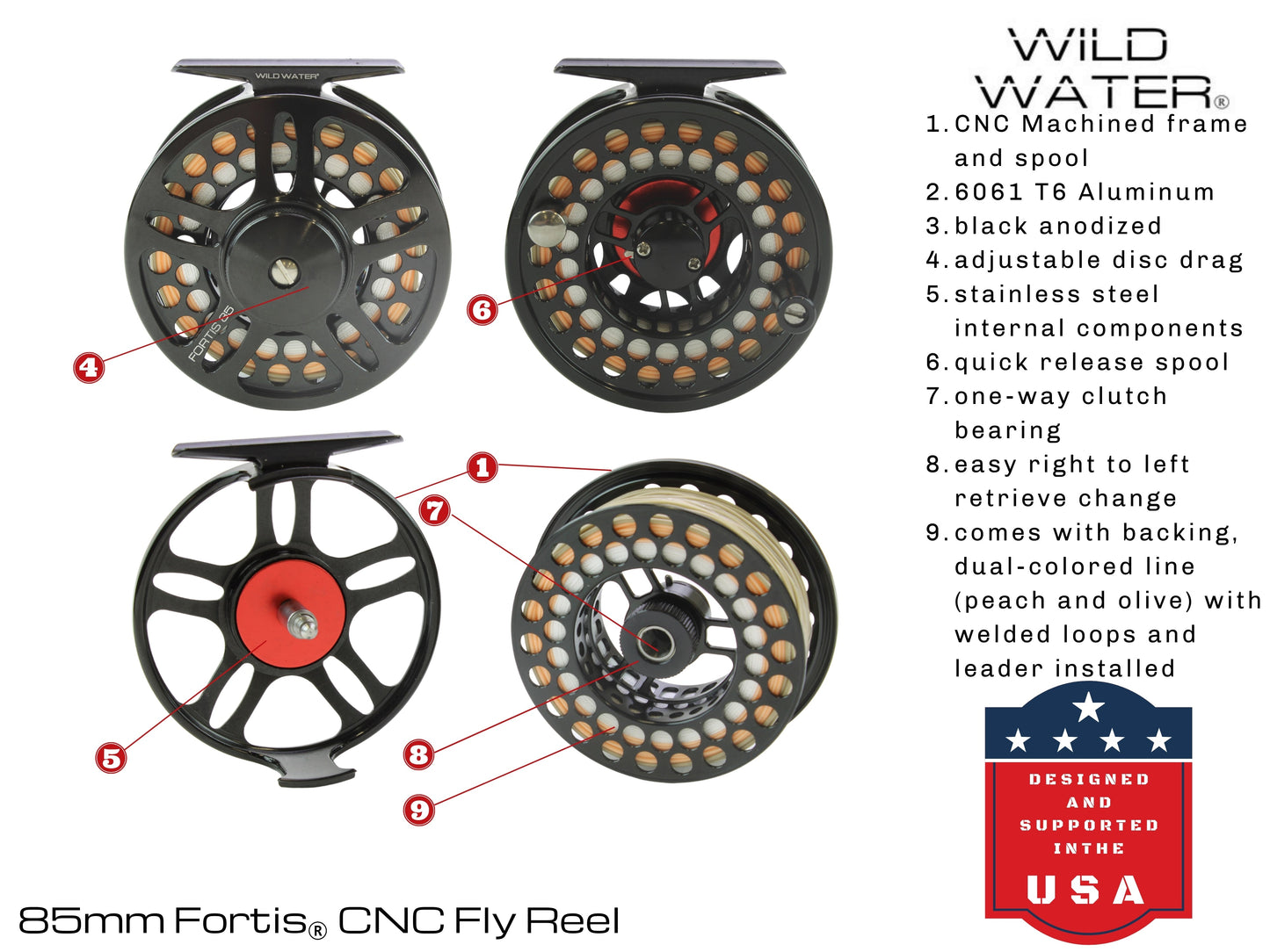 CNC Machined Aluminum 5/6 Weight Fly Fishing Reel | Wild Water Fly Fishing