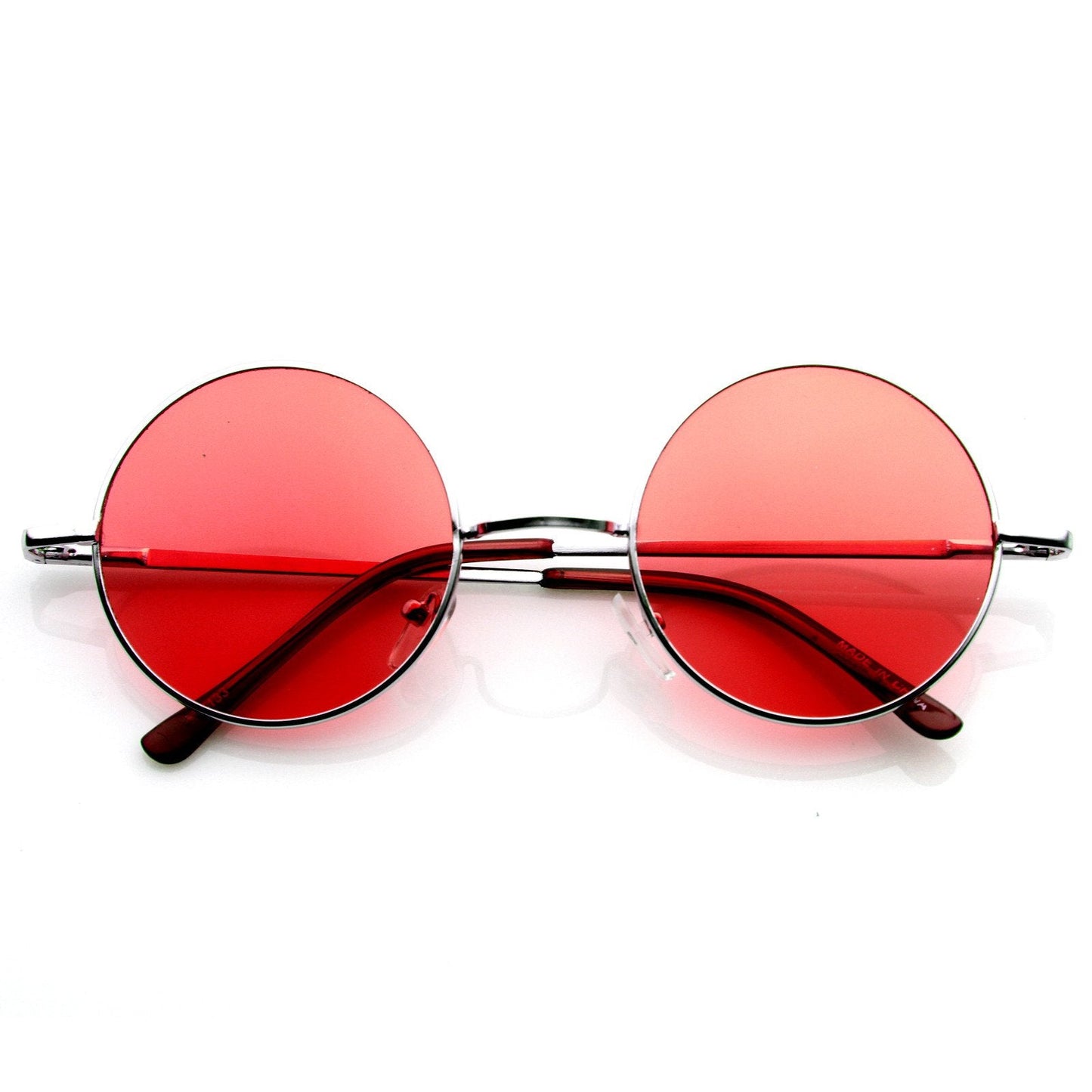 Retro Hippie Metal Lennon Round Color Lens Sunglasses