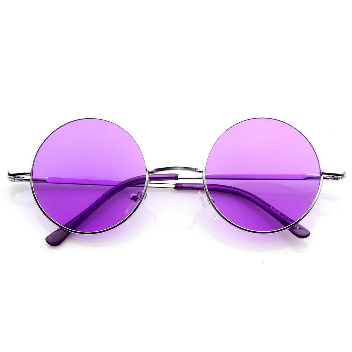 Retro Hippie Metal Lennon Round Color Lens Sunglasses