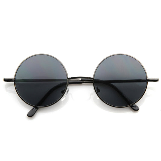 Retro Hippie Metal Lennon Round Color Lens Sunglasses