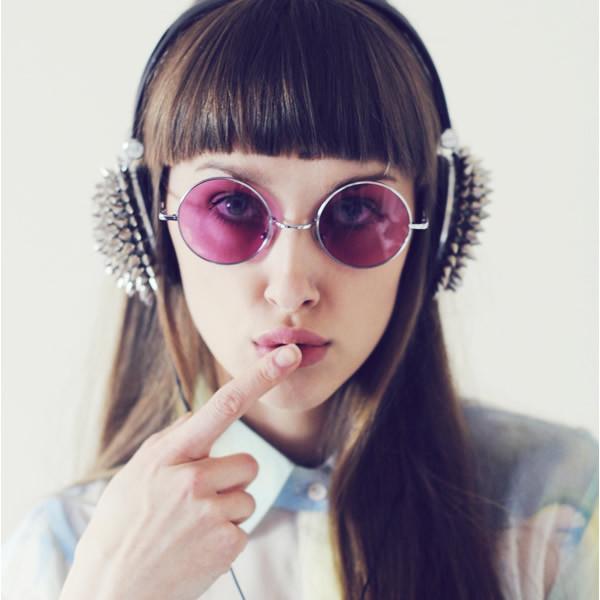 Retro Hippie Metal Lennon Round Color Lens Sunglasses