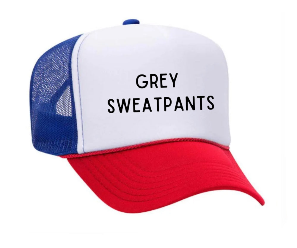 Grey Sweatpants Trucker Hat