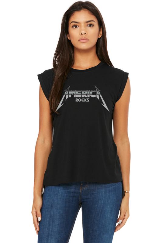 America Rocks Ladies Flowy muscle Tee