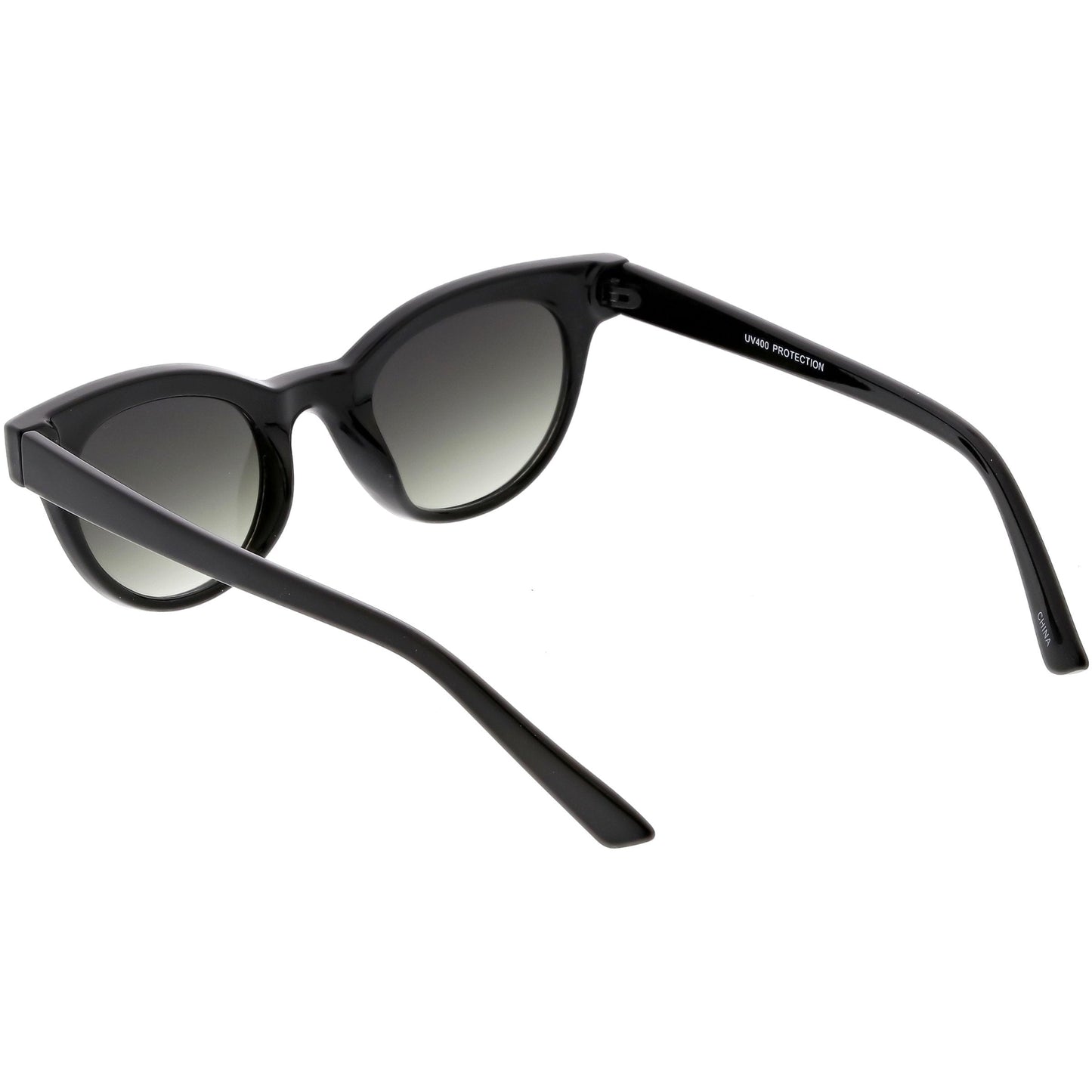 Women's Retro Horned Rim Cat Eye Narrow Flat Lens Sunglasses C514