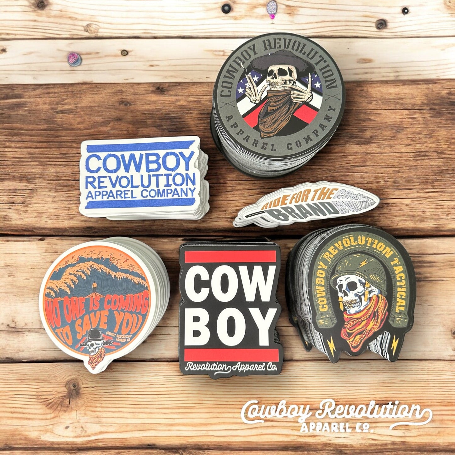 Cowboy Revolution Apparel Co. Sticker Pack #1 (Set of Six - 3" x 3")