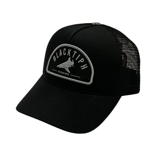 BlacktipH Snapback Hat with New Patch in Black and White