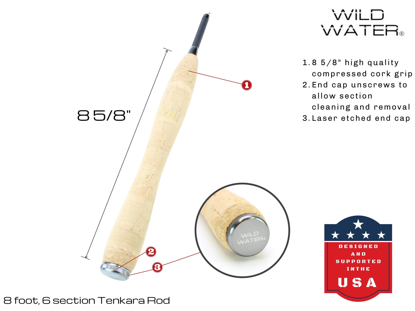 Tenkara Fly Fishing Kit, 8 ft Rod| Wild Water Fly Fishing