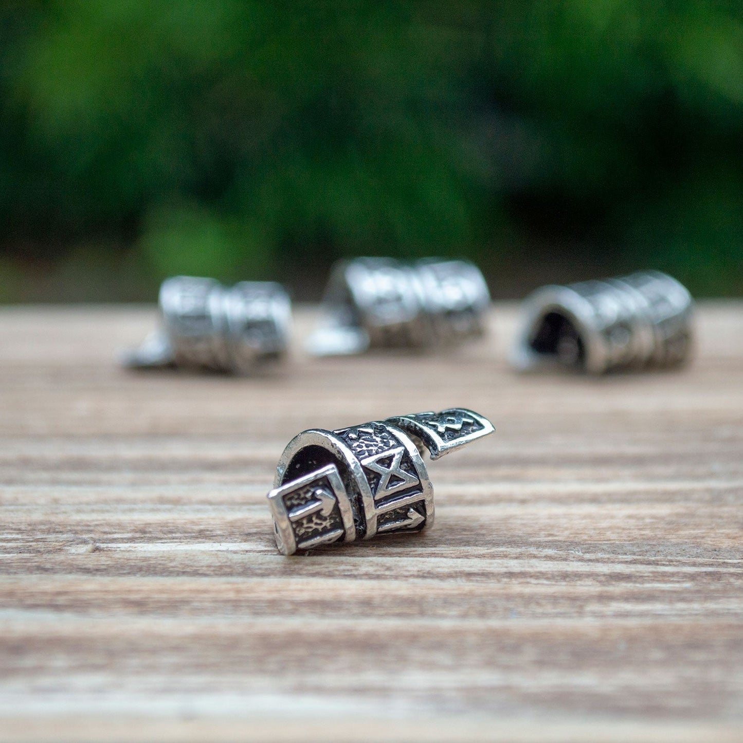 Rune Beard Rings - (Silver - 4)