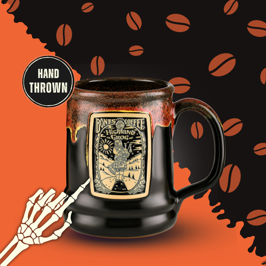 Highland Grog Handthrown Mug | Black Coffee Mug | 14 oz