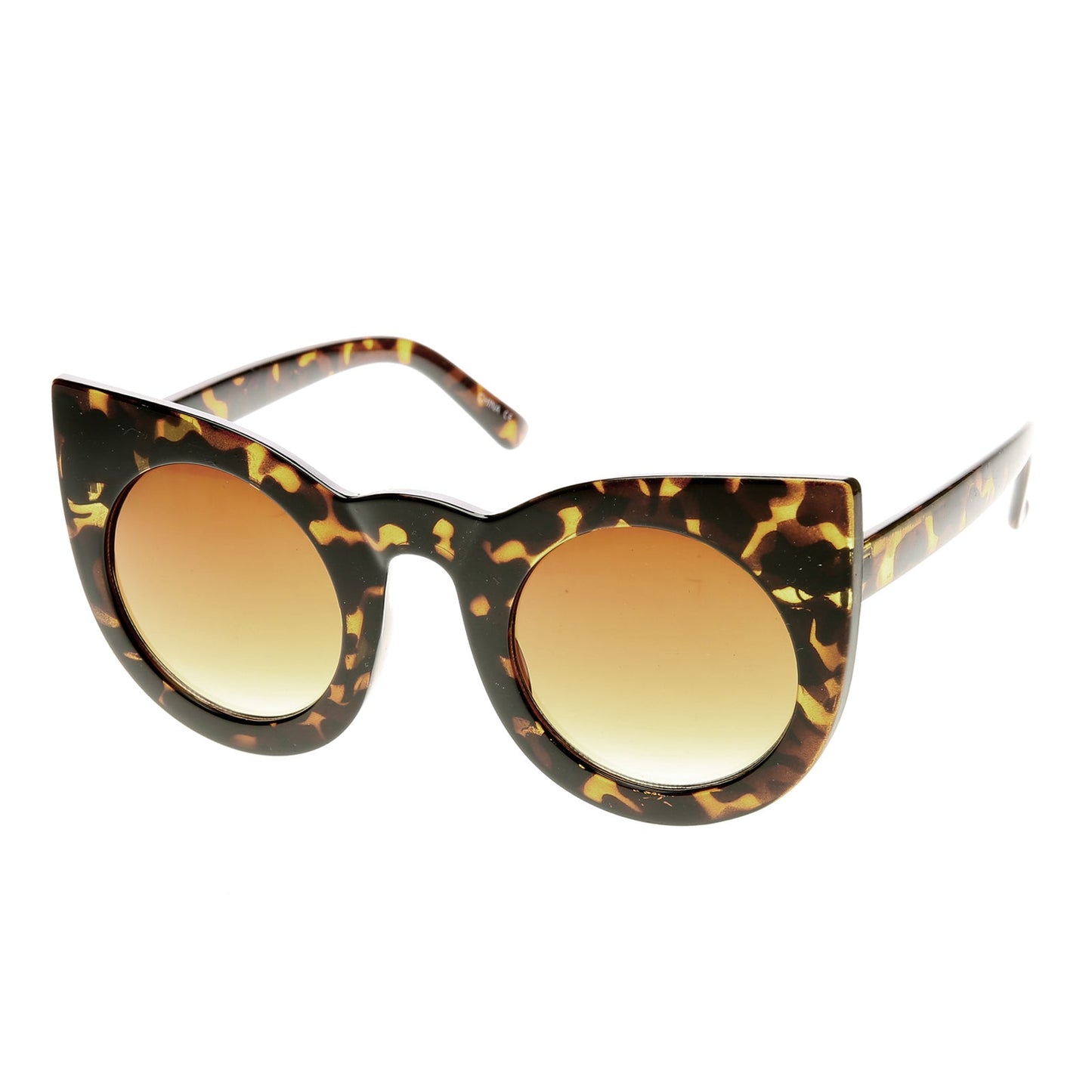 Oversize Round Circle Pointed Cat Eye Sunglasses 9180