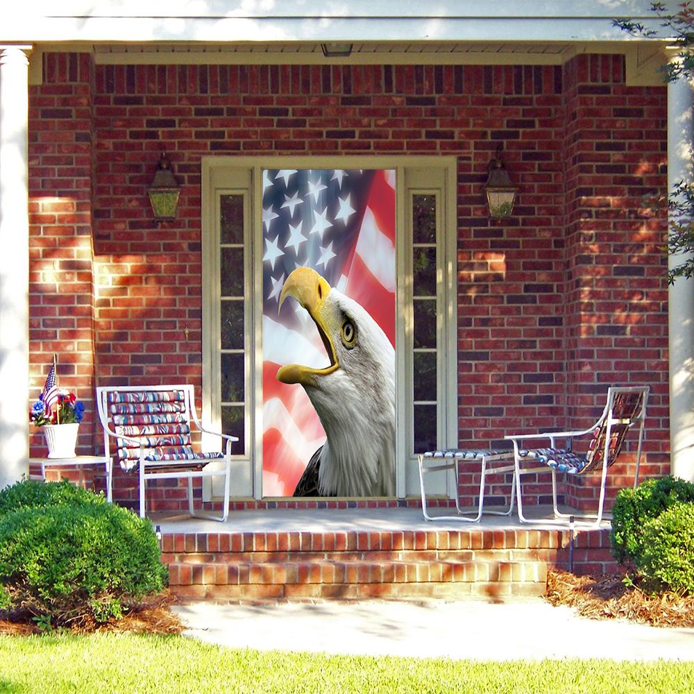 Bald Eagle on American Flag