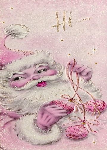 Vintage Pink Santa