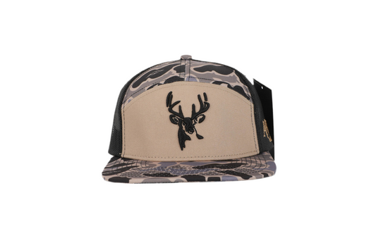 Deer 7 Panel Hardwoods II AFW Style w- 3 D Puff and Black Mesh Hat