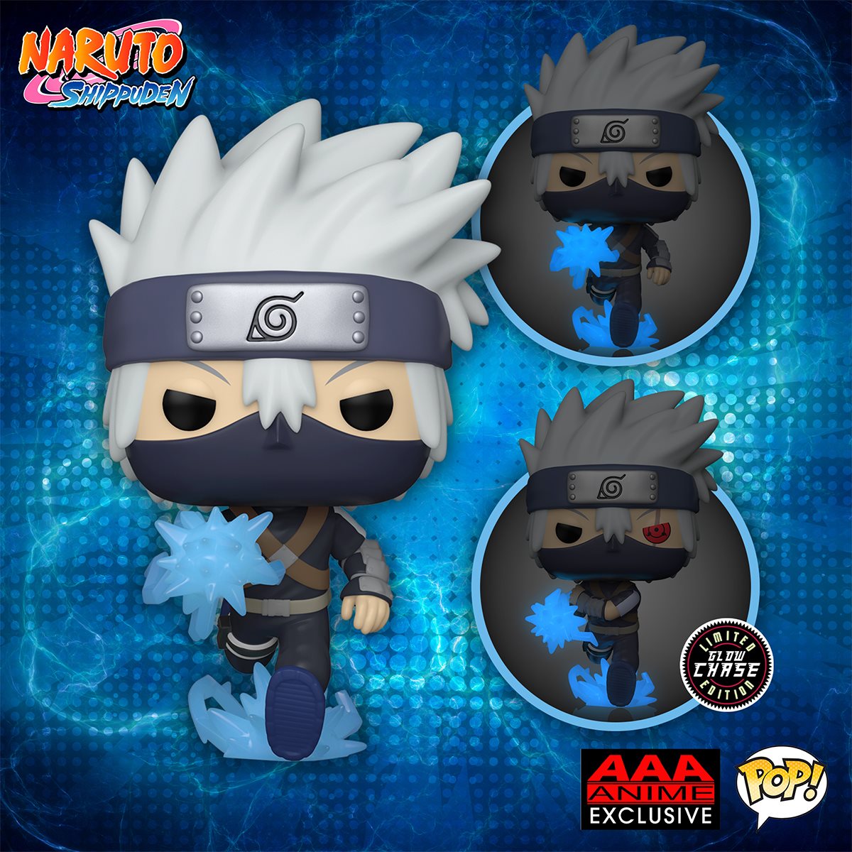 Funko Pop! Naruto Shippuden - Young Kakashi Hatake Chidori GITD AAA Anime Exclusive