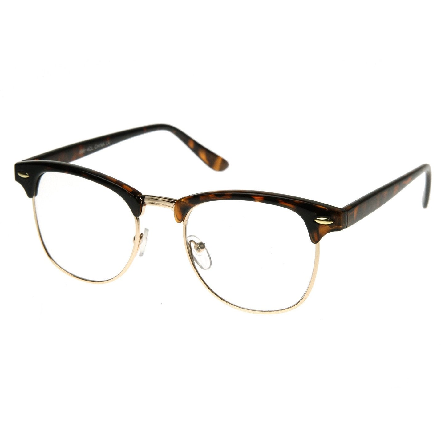 Vintage Inspired Classic Horned Rim Half Frame Clear Lens Glasses 2933