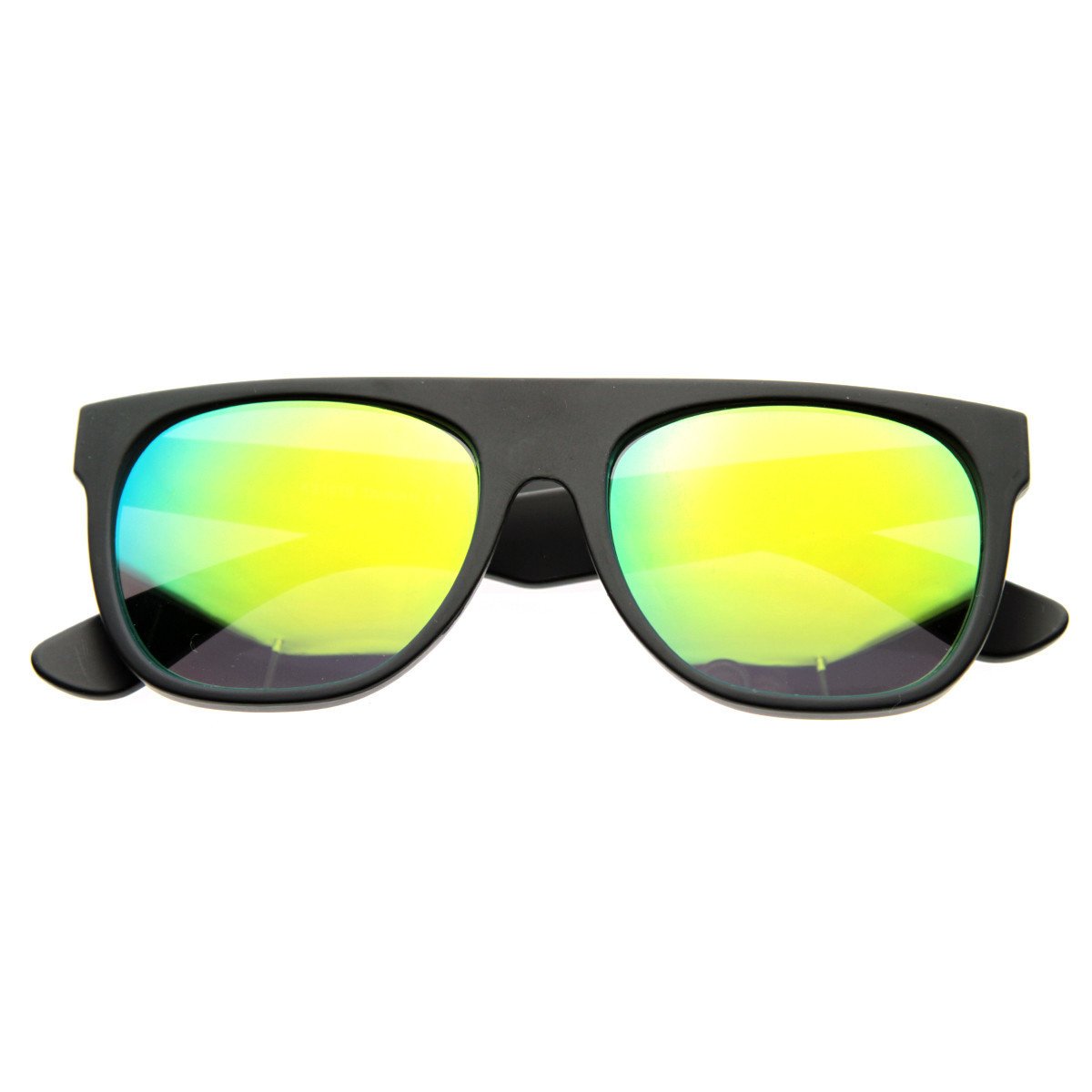 Retro Super Flat Top Flash Mirrored Lens Sunglasses 8090