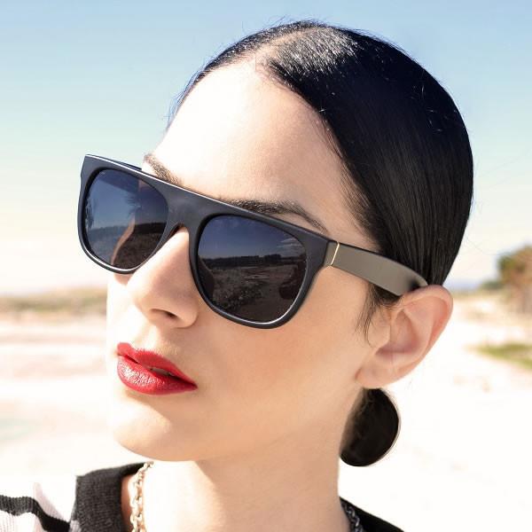 Hipster Super Flat Top Retro Horned Rim Sunglasses 8066