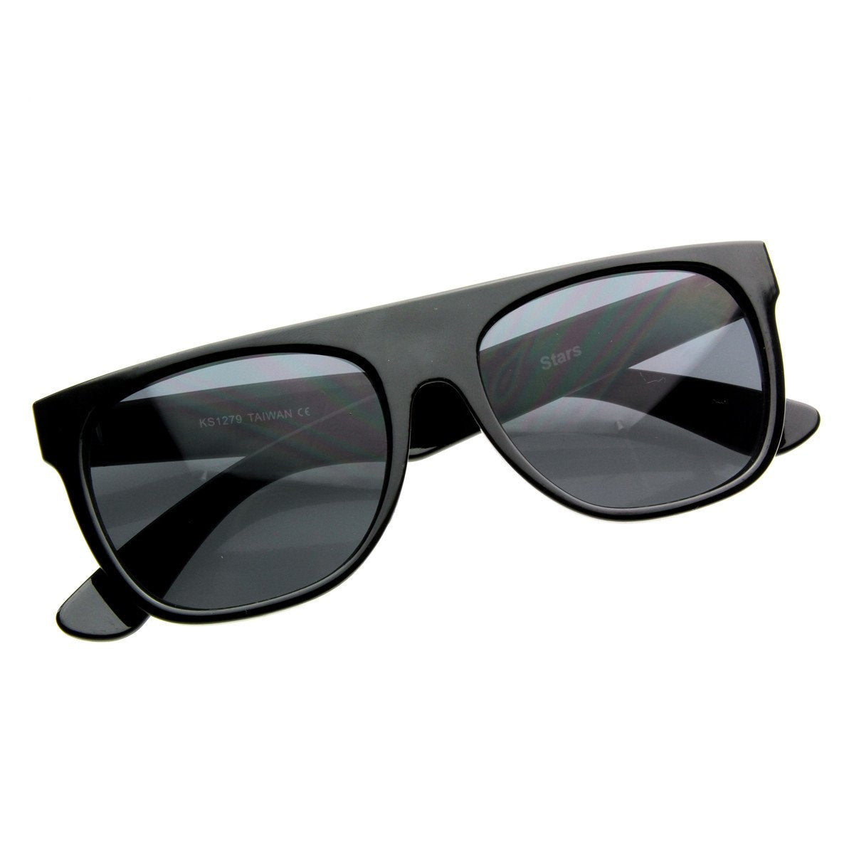 Hipster Super Flat Top Retro Horned Rim Sunglasses 8066