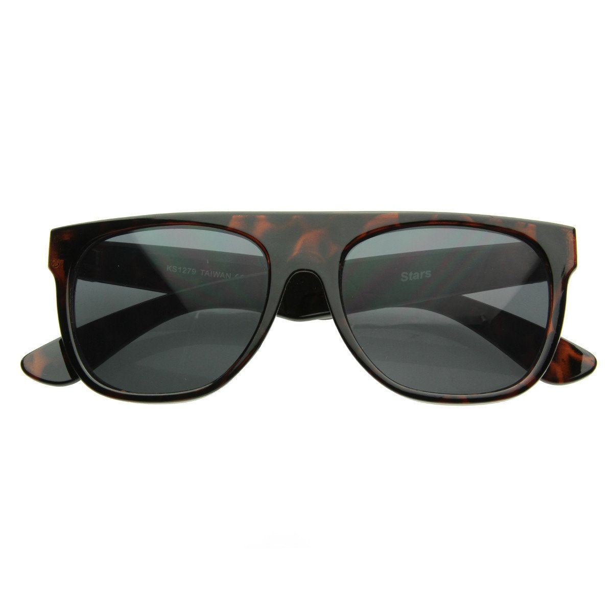 Hipster Super Flat Top Retro Horned Rim Sunglasses 8066