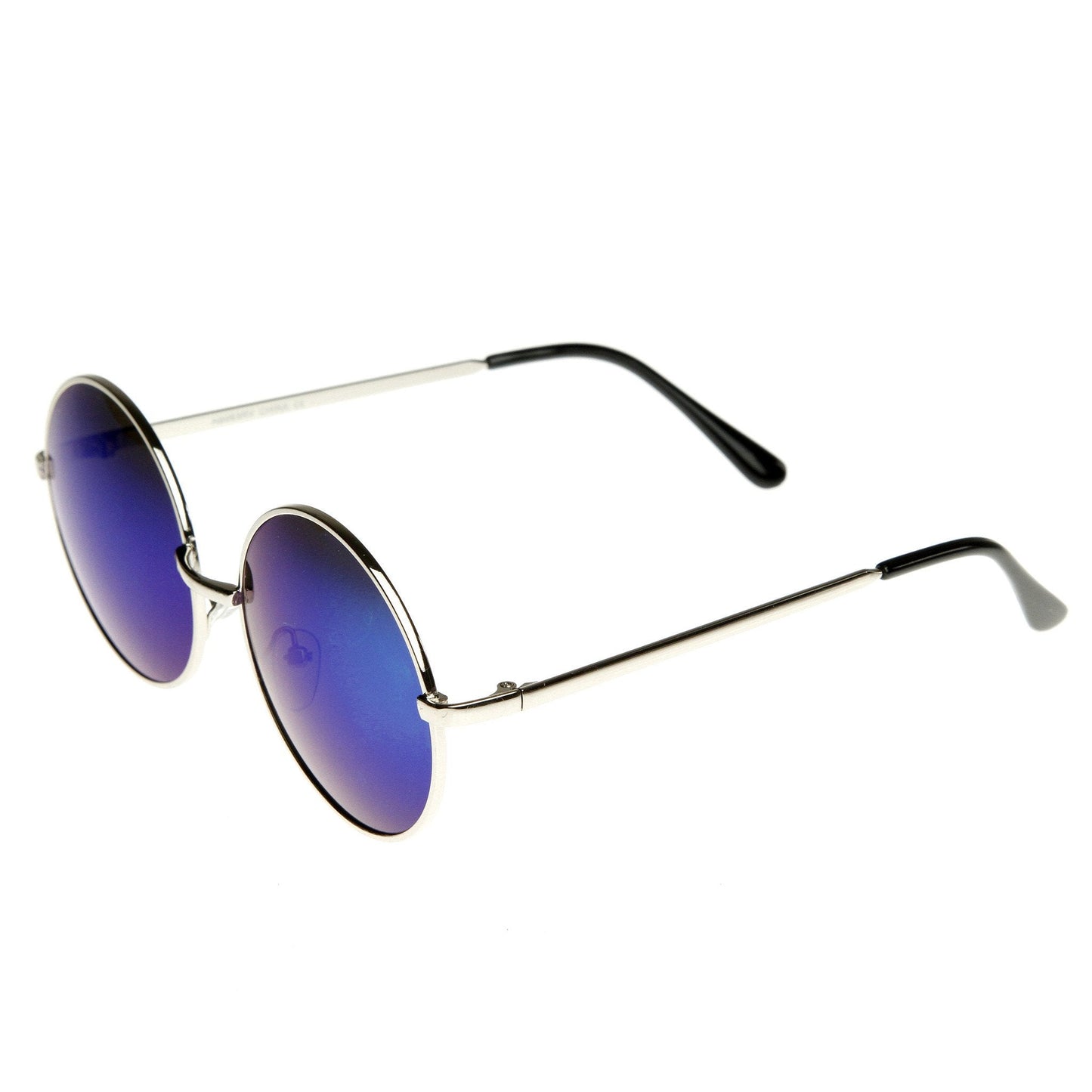 Retro Flash Color Mirror Lens Round Metal Sunglasses 9203